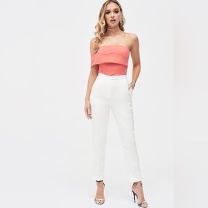 Lavish Alice high waisted Mensy corset trouser in white